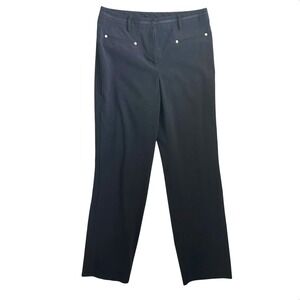 Larry Levine Women Pants 10 Black Stretch Straight Leg Career‎ Office Workwear